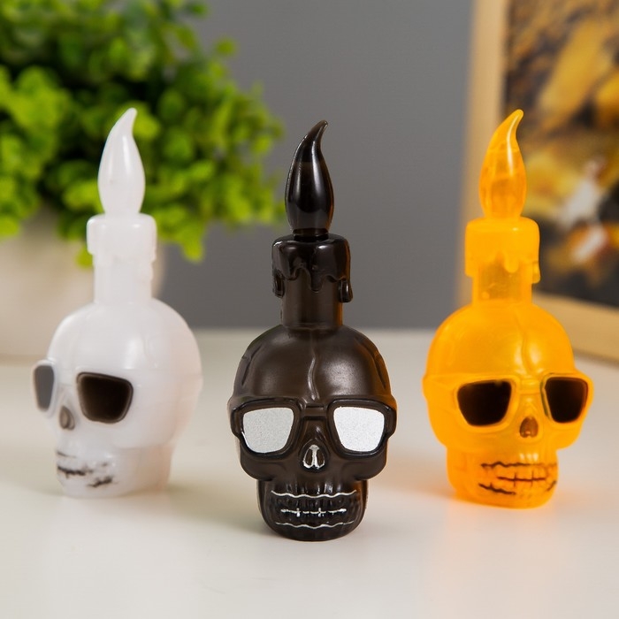 Ночник Ночник "Череп" LED RGB 3хAG10 МИКС 5,5х5,5х9 см RISALUX