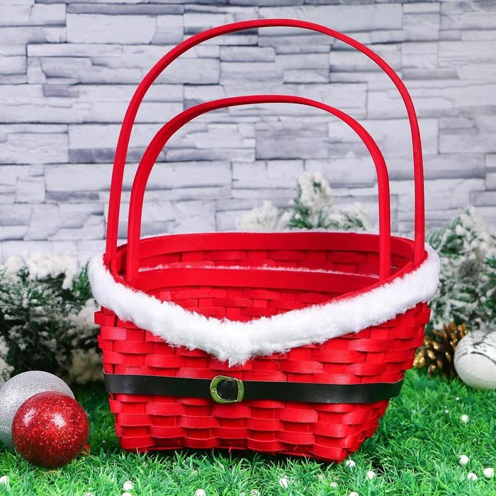 Набор корзин «Красная шубка», 2 шт: 28×22×11/33,5 см, 22×17×9/27 см, шпон Набор корзин «Красная шубка», 2 шт: 28×22×11/33,5 см, 22×17×9/27 см, шпон