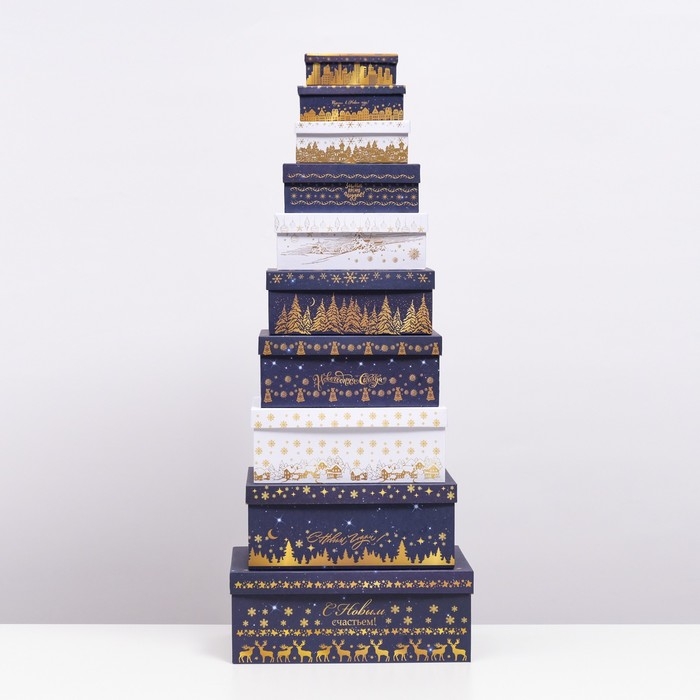 Набор коробок 10 в 1 «Сказочные олени», 30,5 х 19 х 12,5 — 12 х 7 х 4 см Набор коробок 10 в 1 «Сказочные олени», 30,5 х 19 х 12,5 — 12 х 7 х 4 см