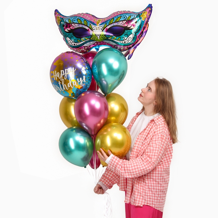 Набор шаров &laquo;Happy Birthday. Сказочный единорог&raquo;, латекс, фольга, 10 шт.