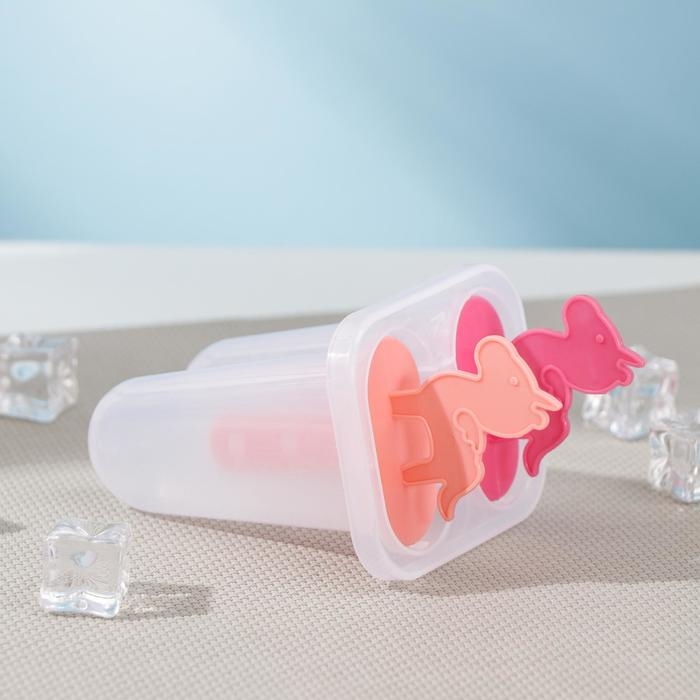 Форма для мороженого «Единороги», 7,5×6×15 см, 2 ячейки, цвет прозрачный Форма для мороженого «Единороги», 7,5×6×15 см, 2 ячейки, цвет прозрачный