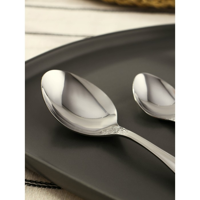 Набор столовых приборов «Тройка», 18 предметов, картонная коробка, цвет серебряный Набор столовых приборов «Тройка», 18 предметов, картонная коробка, цвет серебряный