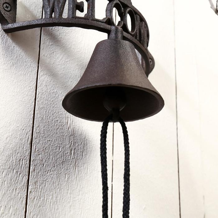 Колокол сувенирный металл  Колокол сувенирный металл "Филин. Welcome" 22х21х12 см