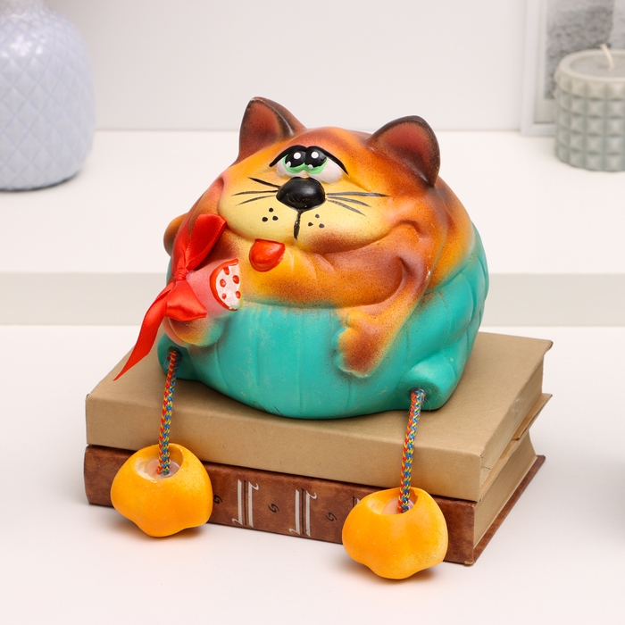 Копилка Копилка "Рыжий кот с колбасой" 17см