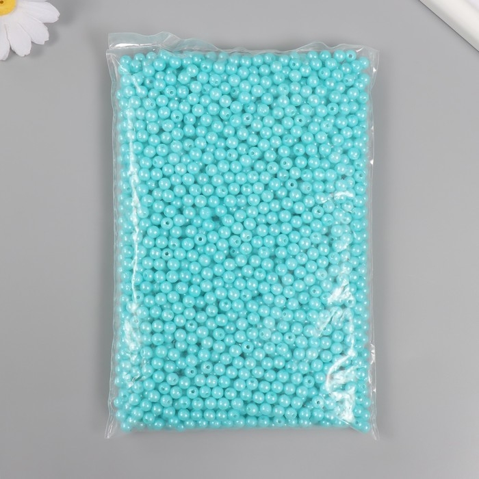 Набор бусин Набор бусин "Жемчуг" d 6 мм, 250 гр, голубая бирюза
