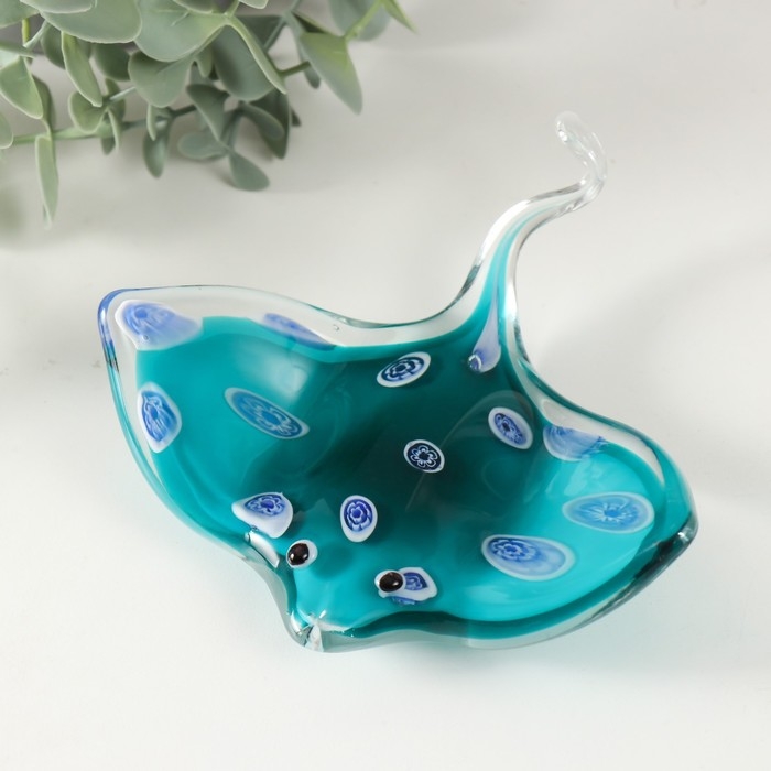 Сувенир стекло Сувенир стекло "Скат с точками" под муранское стекло 13,5х13,8х4 см