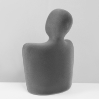 Бюст для украшений «Силуэт», 13,5×7×20 см, h=20 см, флок, цвет серый