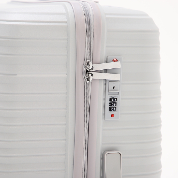 Чемодан большой 100 л (L), отдел на молнии, кодовый замок, 4 колеса, цвет серый Чемодан большой 100 л (L), отдел на молнии, кодовый замок, 4 колеса, цвет серый