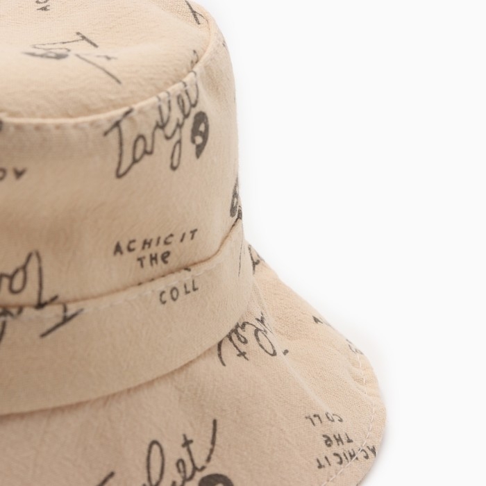 Панама детская Панама детская "Надписи" MINAKU, цв,бежевый , р-р 48-50