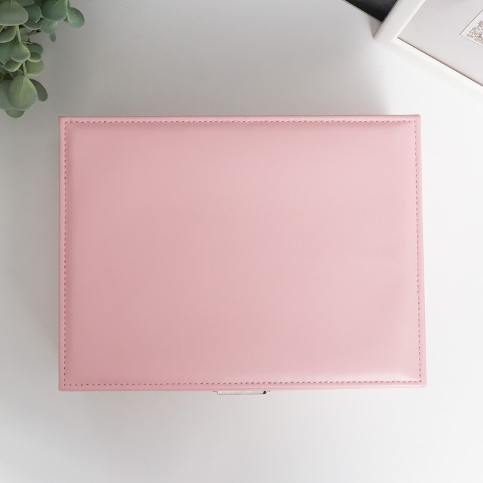 Шкатулка кожзам для украшений  Шкатулка кожзам для украшений "Розовая матовая" 9х23х17 см