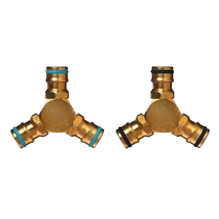 Тройник, быстросъёмное соединение, латунь, Greengo Тройник, быстросъёмное соединение, латунь, Greengo