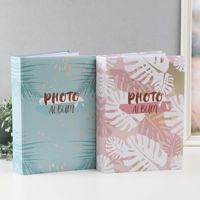 Фотоальбом на 200 фото 10х15 см Фотоальбом на 200 фото 10х15 см "Тропические листы" бумажные листы МИКС 32,5х5х22 см