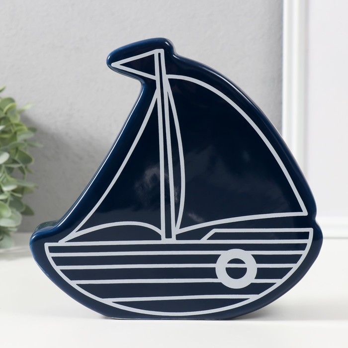 Копилка керамика  Копилка керамика "Парусник" синий 20х5,2х19,5 см