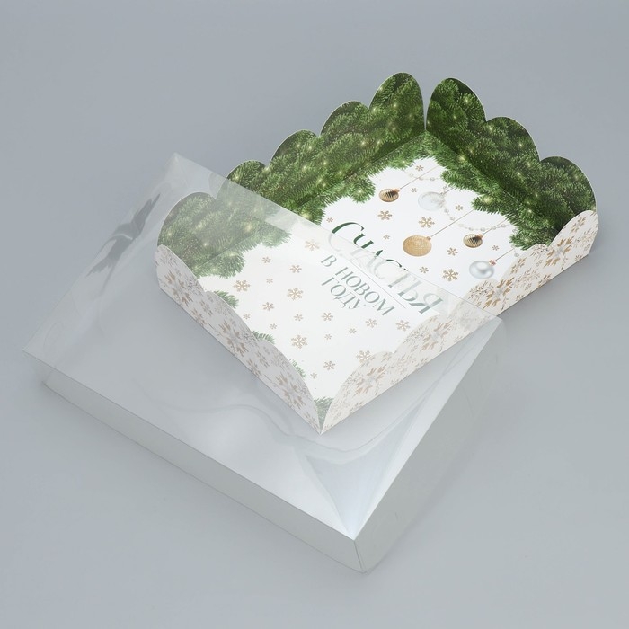 Коробка подарочная с PVC крышкой «Счастья в новом году», 20 х 30 х 8 см, Новый год Коробка подарочная с PVC крышкой «Счастья в новом году», 20 х 30 х 8 см, Новый год