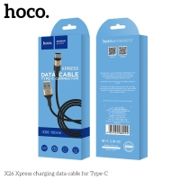 Кабель Hoco X26, Type-C - USB, 3 А, 1 м, нейлоновая оплетка, чёрно-золотистый