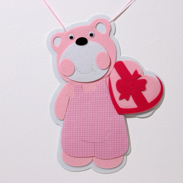 Декоративное украшение (подвеска)  Декоративное украшение (подвеска) "Мишка IT'S A GIRL" 30,5х30,5х49 см, розовый