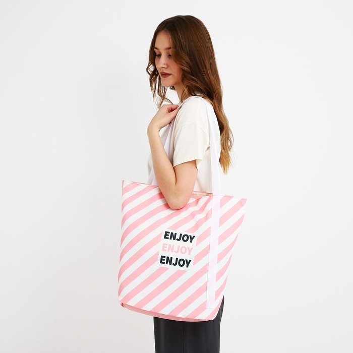 Сумка женская пляжная Сумка женская пляжная "Enjoy", 39х32 см, розовая