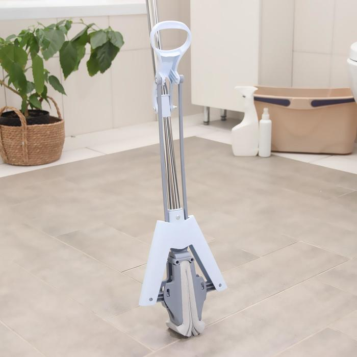 Швабра для мытья пола PVA Доляна, со складным отжимом, насадка 6×28 см, телескопическая стальная ручка 105(135) см Швабра для мытья пола PVA Доляна, со складным отжимом, насадка 6×28 см, телескопическая стальная ручка 105(135) см