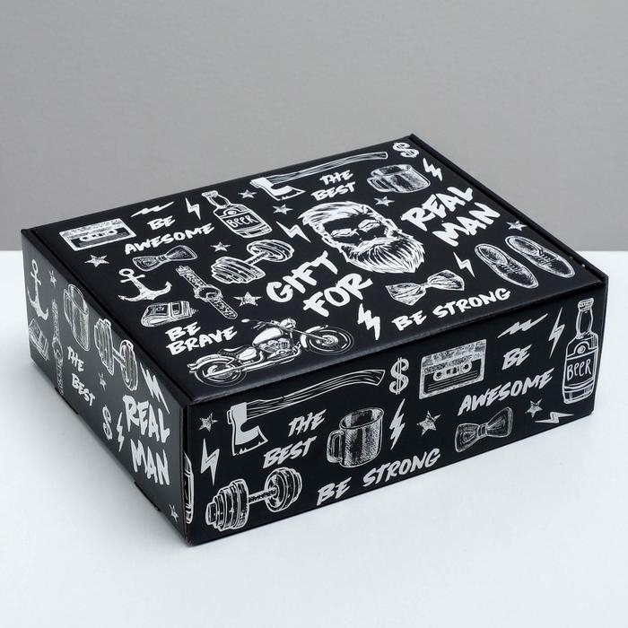 Коробка подарочная двухсторонняя складная, упаковка, «Брутальному мужчине», 27 х 21 х 9 см
