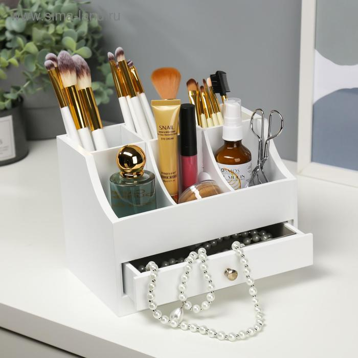 Шкатулка дерево для украшений и косметики 1 ящичек белая 21х14,5х15 см Шкатулка дерево для украшений и косметики 1 ящичек белая 21х14,5х15 см