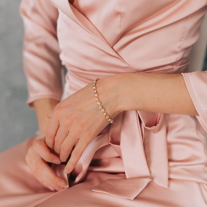 Браслет со стразами «Лёд» ручей, цвет белый золоте, 18 см Браслет со стразами «Лёд» ручей, цвет белый золоте, 18 см