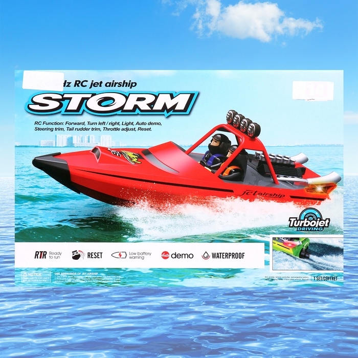 Катер радиоуправляемый STORM, водомёт, работает от аккумулятора, цвет красный Катер радиоуправляемый STORM, водомёт, работает от аккумулятора, цвет красный