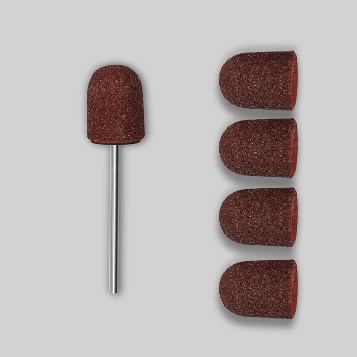 Набор для аппаратного маникюра и педикюра, основа, колпачки 5 шт, d = 13 × 19 мм, абразивность 180 Набор для аппаратного маникюра и педикюра, основа, колпачки 5 шт, d = 13 × 19 мм, абразивность 180