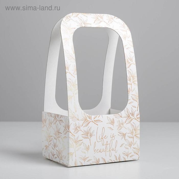 Коробка-переноска для цветов «Веточки», 17 × 12 × 32 см Коробка-переноска для цветов «Веточки», 17 × 12 × 32 см