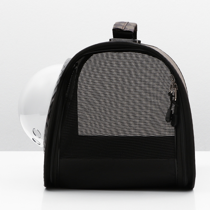 Сумка-переноска для животных с окном  Сумка-переноска для животных с окном "Клетка", коричневая, 40 х 26 х 26 см