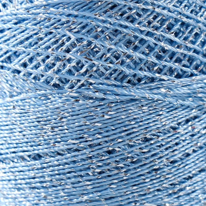 Пряжа "Camelia" 70% полиэстер, 30% люрекс 190м/25±5гр (417 голубой)