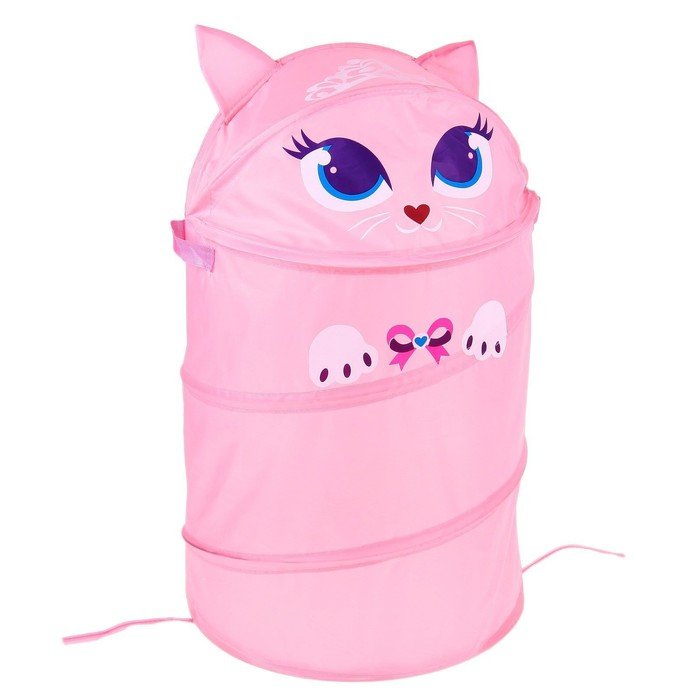Корзина для хранения игрушек «Котенок» с ручками и крышкой, 55 х 33 х 33 см Корзина для хранения игрушек «Котенок» с ручками и крышкой, 55 х 33 х 33 см
