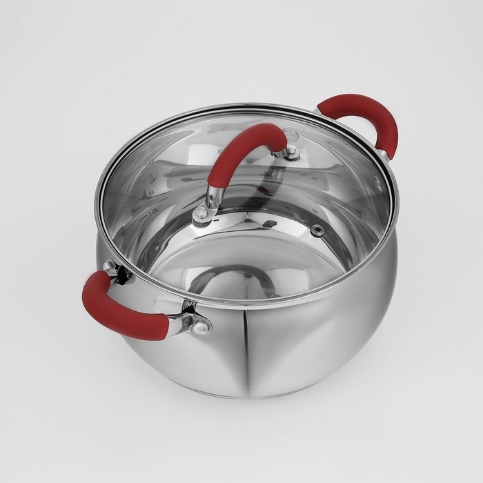 Кастрюля из нержавеющей стали Доляна «Вернер», 3,5 л, d=20 см, с крышкой, индукция Кастрюля из нержавеющей стали Доляна «Вернер», 3,5 л, d=20 см, с крышкой, индукция