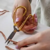 Ножницы для рукоделия, скошенное лезвие, 5", 12.5 см, цвет золотой