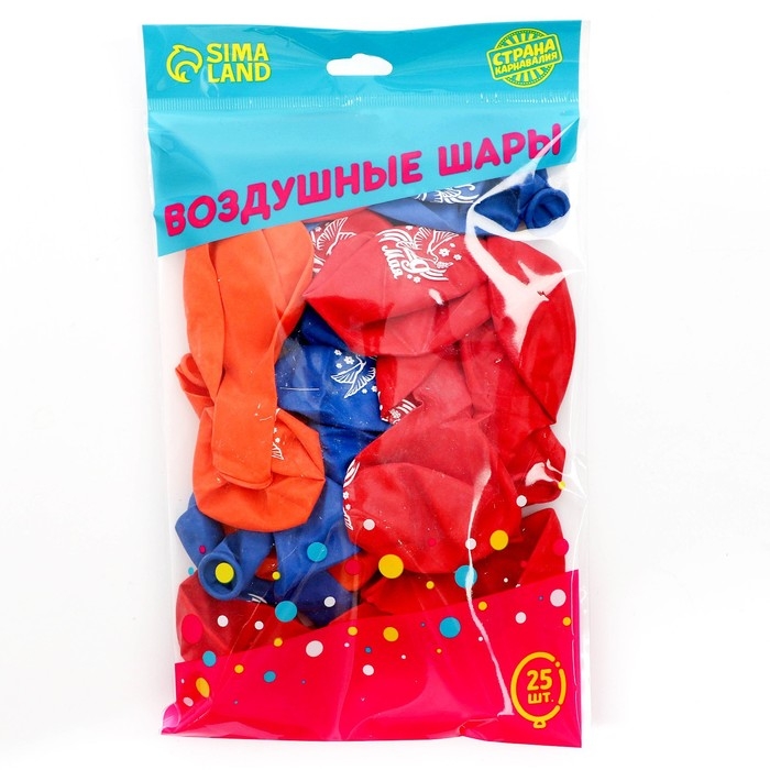 Воздушный шар латексный 12 Воздушный шар латексный 12" "9 Мая", голубь, 25 шт.