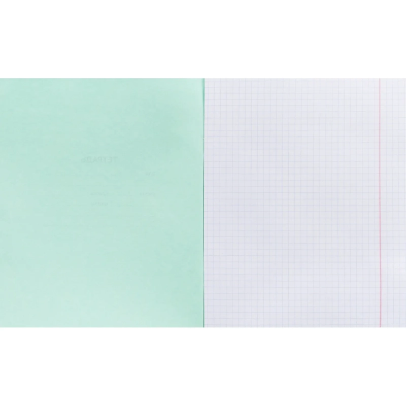 Тетрадь в зеленом офсете  24л, клетка  уп. по 20 шт./запайка,100% белизна