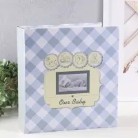 Фотоальбом 50 магнитных листов 23X28см, "Малыш в белой шапочке",  пер-т 3-кольца