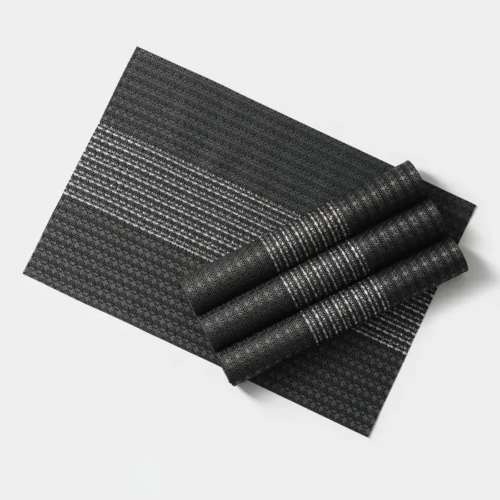 Салфетки сервировочные на стол Доляна &laquo;Сияние&raquo;, 4 шт., 45&times;30 см, чёрные