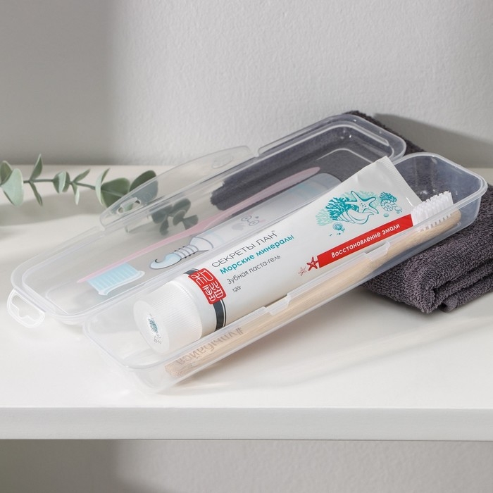 Футляр для зубной щётки и пасты «Друзья», 24×7 см, цвет прозрачный Футляр для зубной щётки и пасты «Друзья», 24×7 см, цвет прозрачный
