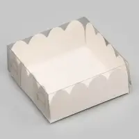 Коробка для печенья, белая, 7×7×3 см