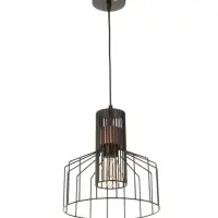 Светильник потолочный BayerLux &laquo;Крит&raquo;, 1&times;40 Вт, Е27, черный/коричневый, 24.5&times;24.5&times;32(132)см