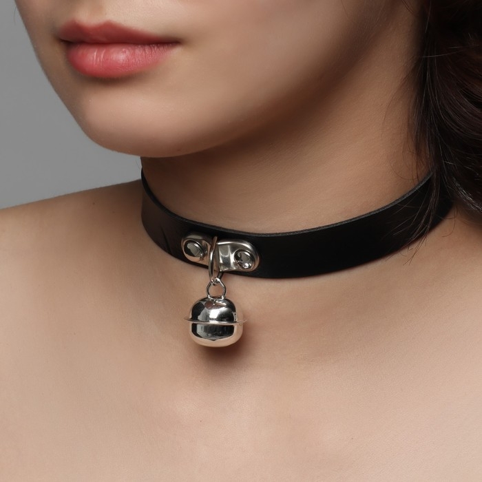 Чокер «Искушение» колокольчик звенящий, цвет чёрный в серебре, 40 см Чокер «Искушение» колокольчик звенящий, цвет чёрный в серебре, 40 см