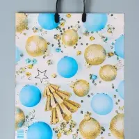 Пакет новогодний &laquo;Елочка с шарами&raquo;, полиэтиленовый с пластиковой ручкой, 38&times;45 см