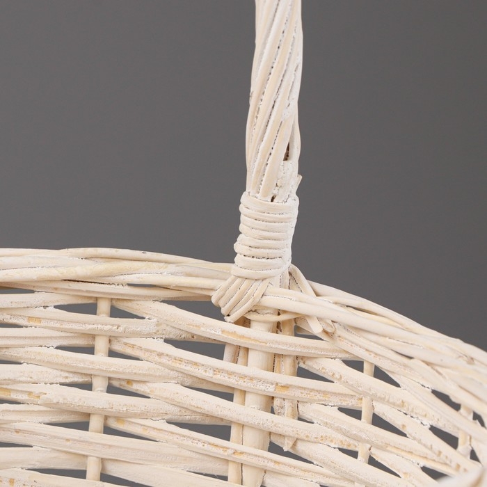 Корзина плетеная, 19х10/24 см, белый, ива Корзина плетеная, 19х10/24 см, белый, ива