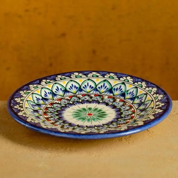 Тарелка узбекская Риштанская Керамика &laquo;Цветы&raquo;, d=17 см, МИКС
