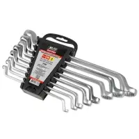 Набор ключей гаечных накидных изогнутых на держателе (6-22 мм) (8 предметов) AVS K2N8P