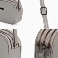 Сумка женская кросс-боди на молнии, 19&times;7&times;15 см, в клетку, серая