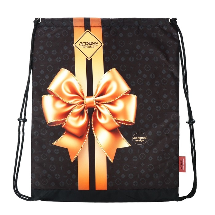 Рюкзак школьный 40х33х15см, эргономичная спинка, Across 410, черный/золотой Рюкзак школьный 40х33х15см, эргономичная спинка, Across 410, черный/золотой