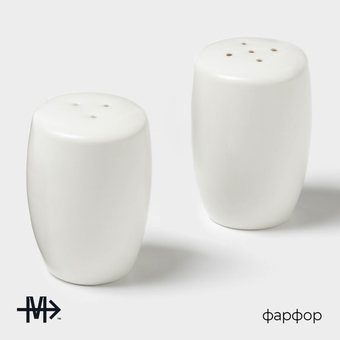 Набор для специй Magistro OliveQueen, солонка, перечница, фарфор, белый Набор для специй Magistro OliveQueen, солонка, перечница, фарфор, белый