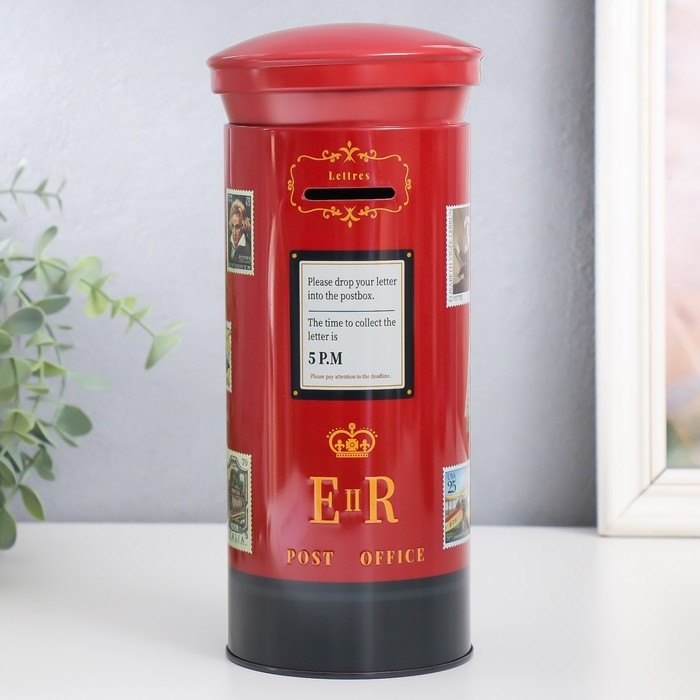 Копилка металл Копилка металл "Почтовый ящик. Марки" МИКС 11х11х20 см
