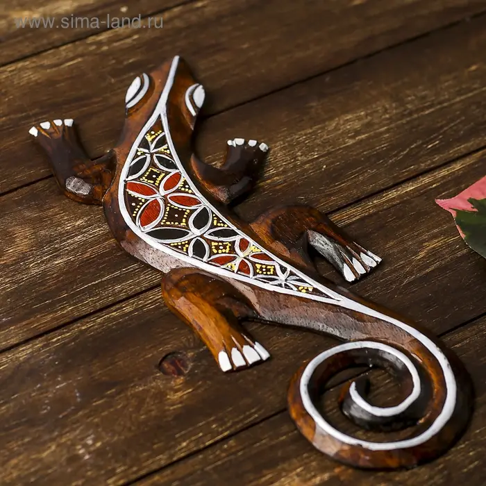 Панно дерево Панно дерево "Геккон" 31х11х1 см